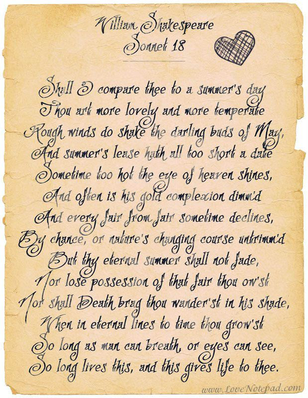 ... love for Shakespeare that he had. He used to read love poems out loud