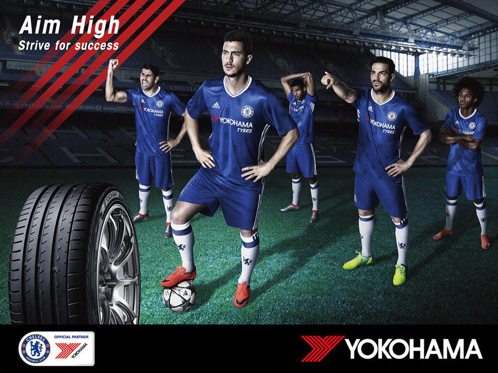 横浜ゴムがチェルシーfcの新ユニフォームを発表 Motor Fan S Year 16