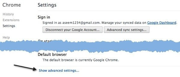 advanced settings