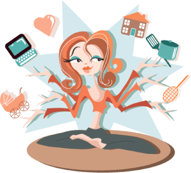 Mom juggling many things at once and mastering it all! =)