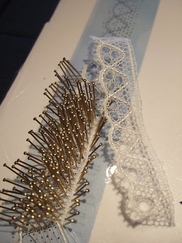 Bucks point bobbin lace edging