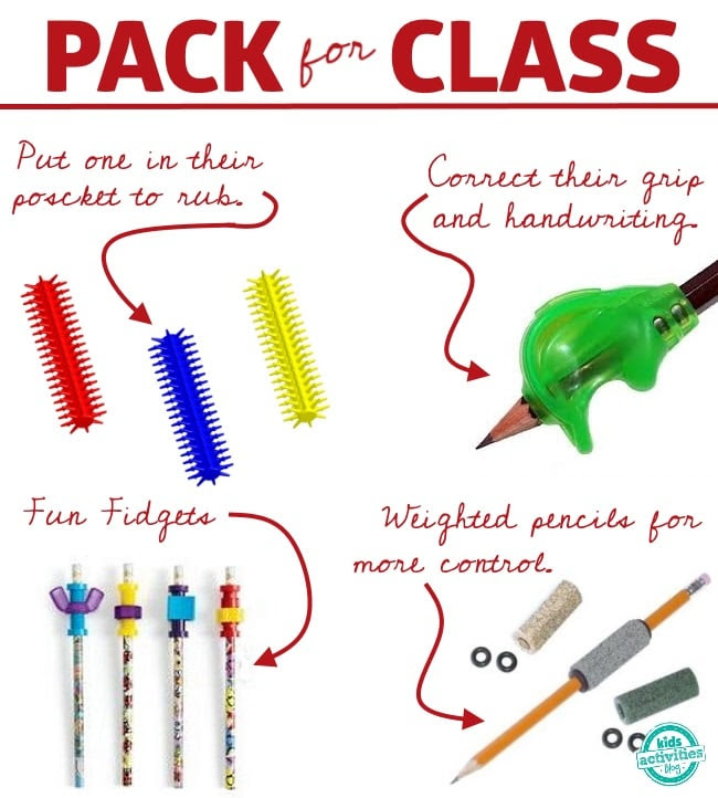 sensory producst that your kids can use in the classroom to help them focus