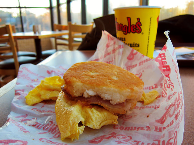 country ham and egg biscuit