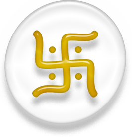 Symbol of Jainism, white and golden version.