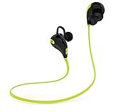 SoundPEATS(サウンドピーツ) bluetooth イヤホン 高音質 スポーツ仕様 生活防水 イヤホン bluetooth ワイヤレス イヤホン ワイヤレスヘッドホン bluetooth ヘッドホン ヘッドセット イヤフォン ヘッドフォン QY7 (ブラック/グリーン)