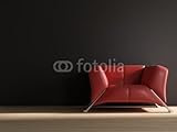 Wallmonkeys Peel and Stick Wall Decals - Red Leather Armchair to Face a Blank Wall - 36