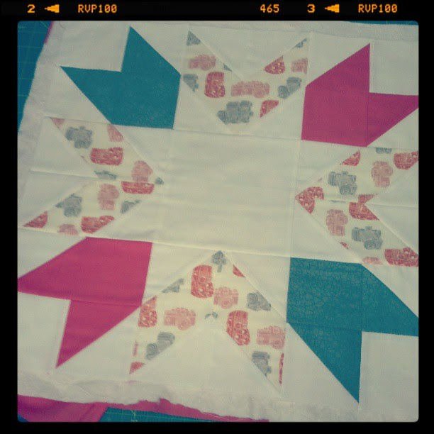 @canoercreations perfect pattern. Made with my birthday gift from @solarthreads. I'm making this for a wonderful lady who's moving from town. 2 hours and it's cut, sewn, and spray basted. Now to ponder what quilting to make this perfect
