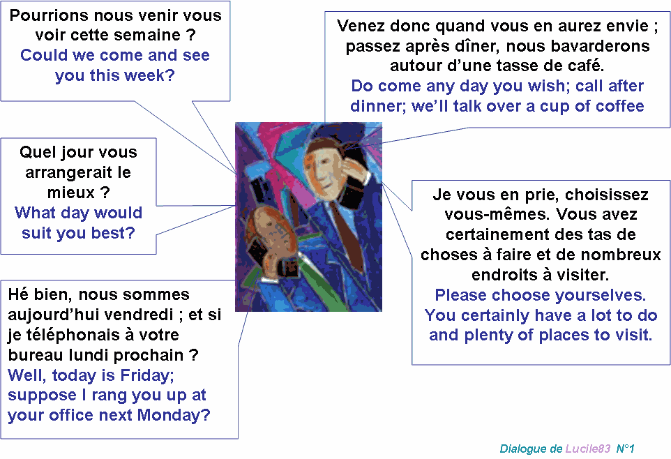 Reconstituez ce dialogue / Reconstitute this dialogue .