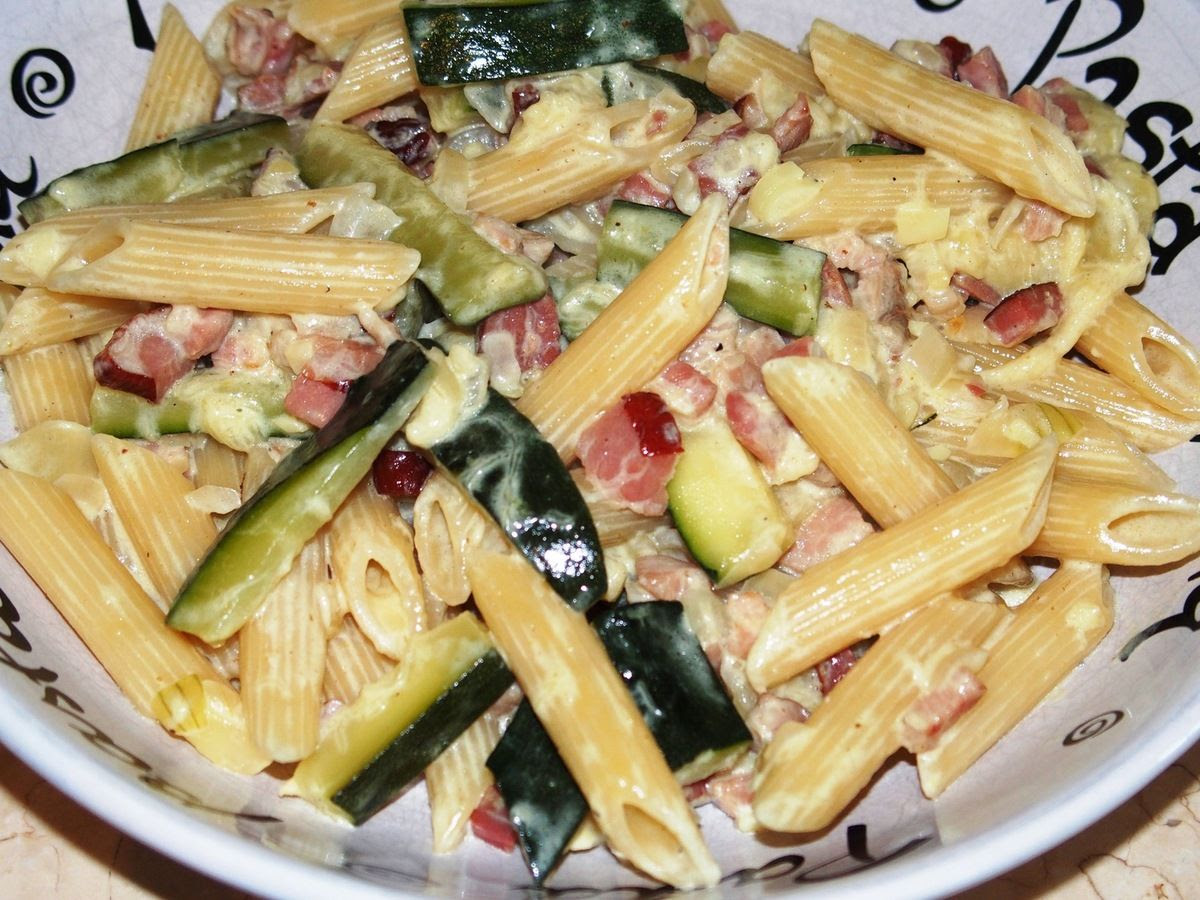 Pates Aux Courgettes Et Lardons Les Recettes De Virginie