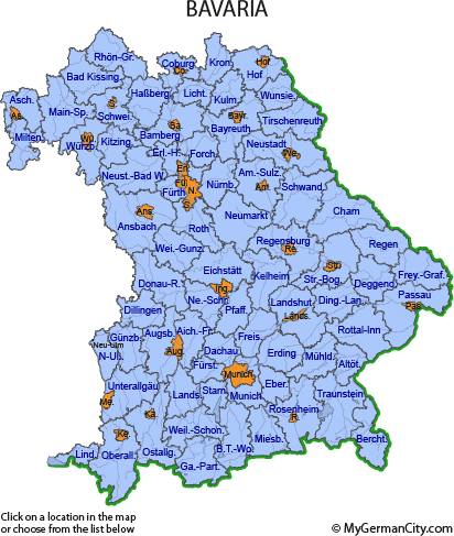 Detailed Map Of Bavaria Germany