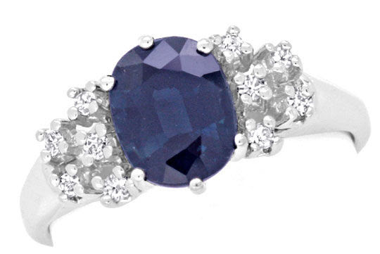 Foto 2, DIAMANTRING 2,0ct RIESENSAFIR / SAPHIR WEISSGOLD LUXUS!, S6945