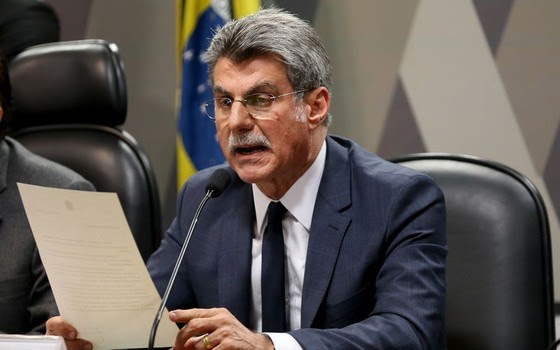 O relator na CCJ do Senado da reforma trabalhista, senador Romero Jucá durante reunião da comissão nesta quarta-feira (Foto: Wilson Dias/Agência Brasil)