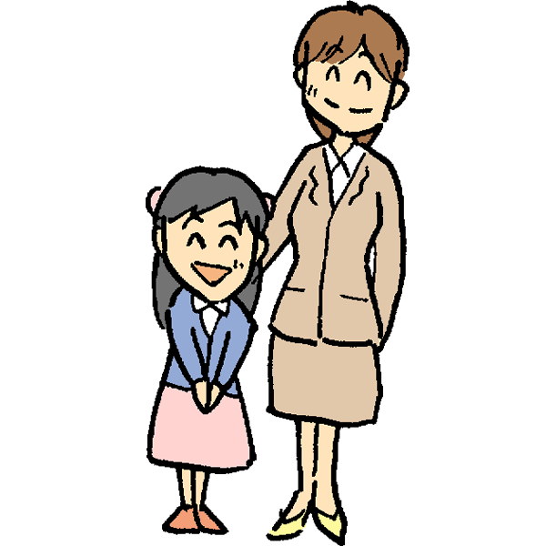 入学式の母と子のイラスト かわいいフリー素材が無料のイラストレイン