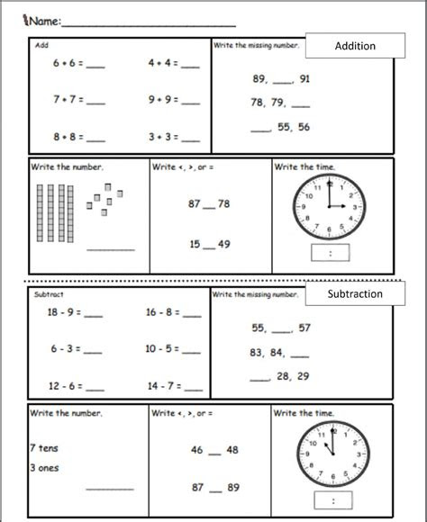  answer key math worksheet