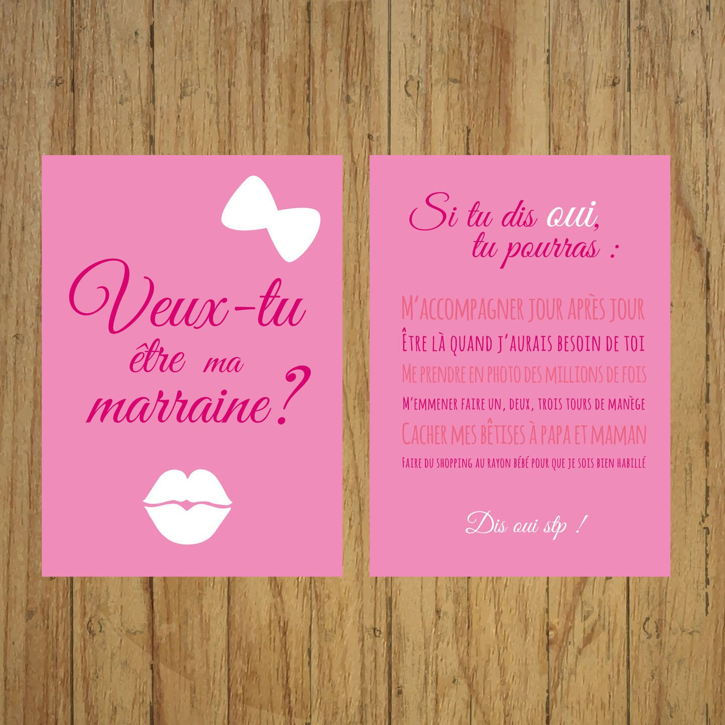 Veux tu etre ma marraine cadeau