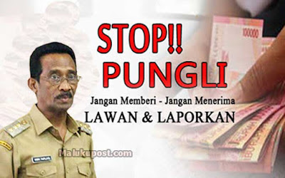 Ambon, Malukupost.com - Penjabat Wali Kota Ambon Frans Johanis Papilaya mengingatkan menjelang pelaksanaan Ujian Nasional (UN) sekolah dilarang melakukan Pungutan Liar (Pungli). "Saya tegaskan seluruh kepala sekolah dan para guru jangan melakukan pungutan apapun dari siswa khususnya menjelang ujian nasional di luar aturan yang ditetapkan, karena upaya tersebut masuk kategori pungli," katanya di Ambon, Minggu (12/3).