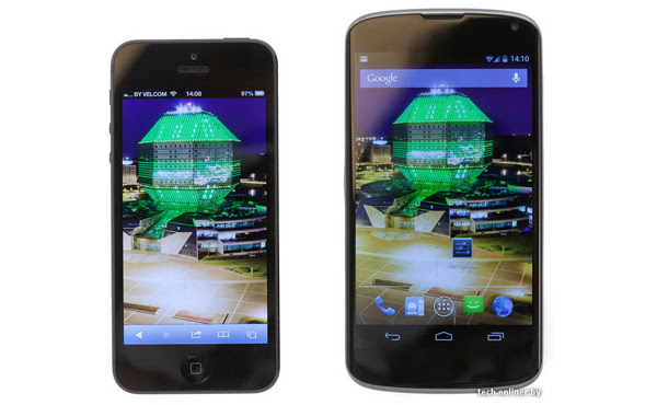 Lg Nexus 4超清晰相片流出 與iphone 5並排比較 圖庫 香港矽谷