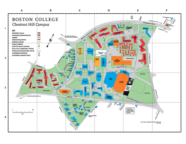 Boston College Chestnut Hill Map Boston College Main Chestnut Hill Campus Map   140 Commonwealth 