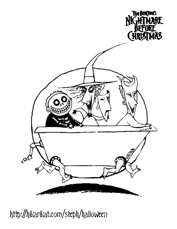 free the nightmare before christmas coloring pages download
