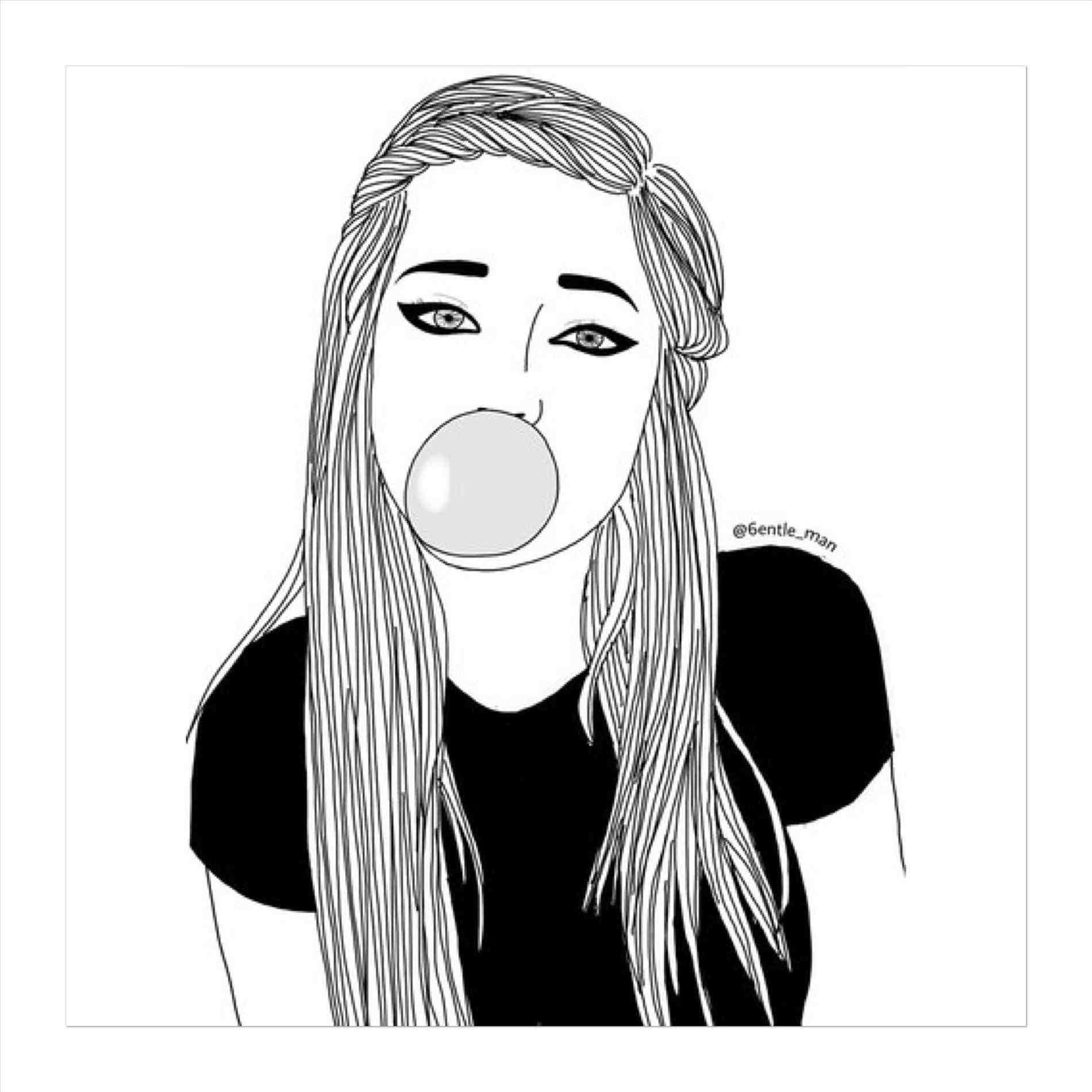 Girl Drawing Black And White Free Download Best Girl Drawing Black