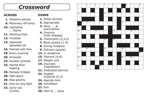  easy crossword puzzles printable daily template