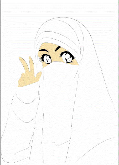 Cartoon Muslimah Purdah