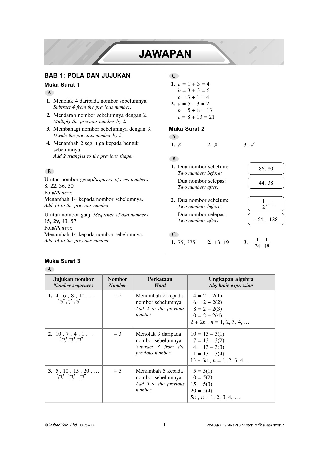Jawapan Modul Aktiviti Pintar Bestari Matematik Tingkatan 2
