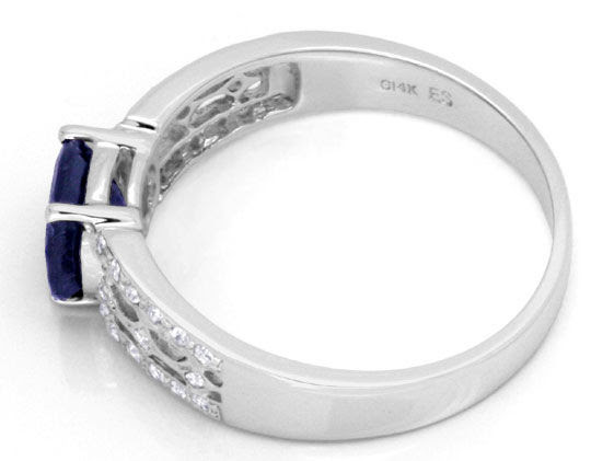Originalfoto SAFIR-DIAMANTRING 30 DIAMANTEN 1,39ct SAFIR LUXUS! NEU!