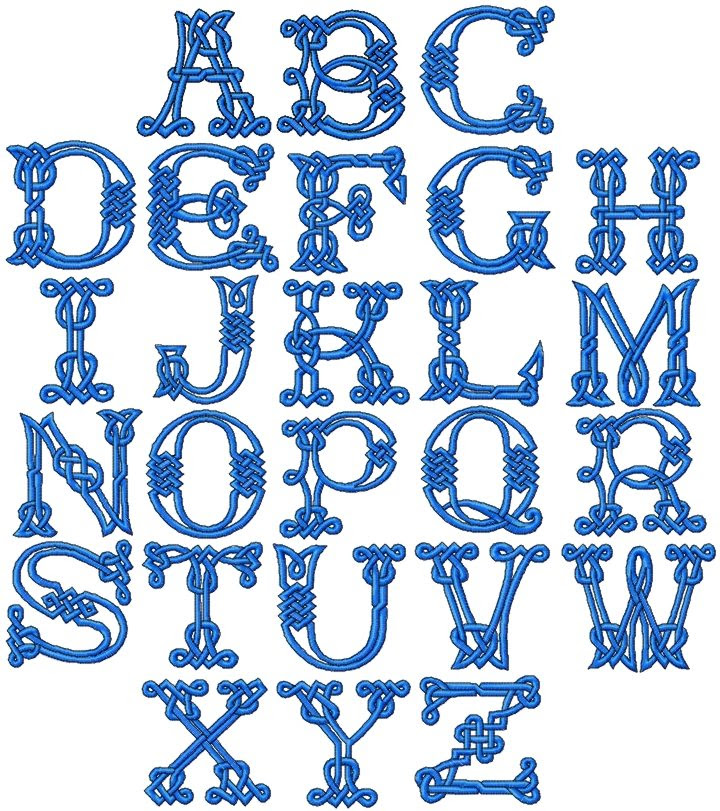 advanced embroidery designs celtic alphabet