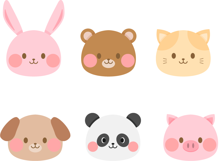 フリーイラスト かわいい動物の顔でアハ体験 Gahag 著作権フリー写真 イラスト素材集