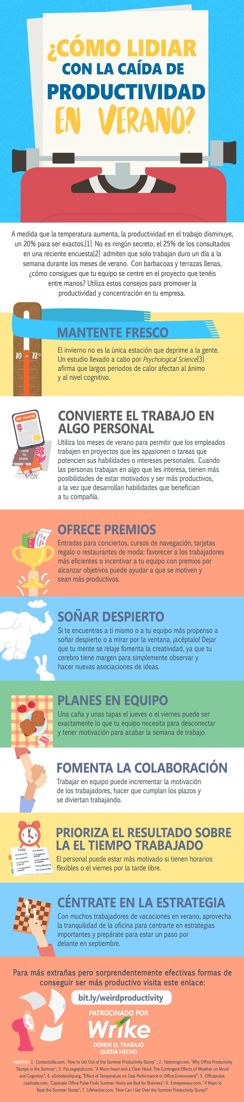 8 Trucos para Combatir la Caída de Productividad en Verano (#Infografía)