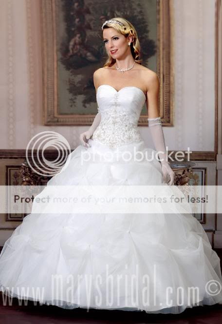 Luxurious wedding gown.