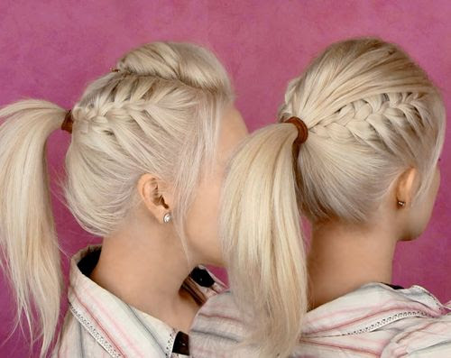 side braids and pony hairstyle