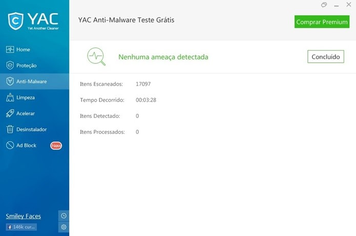 Tela mostra que rootkit e outros malwares foram eliminados do PC (Foto: Reprodução/Raquel Freire)
