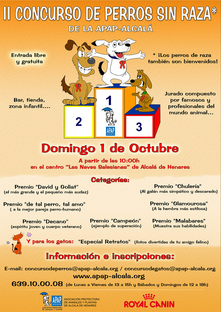 Cartel del II Concurso de perros sin raza APAP Alcalá