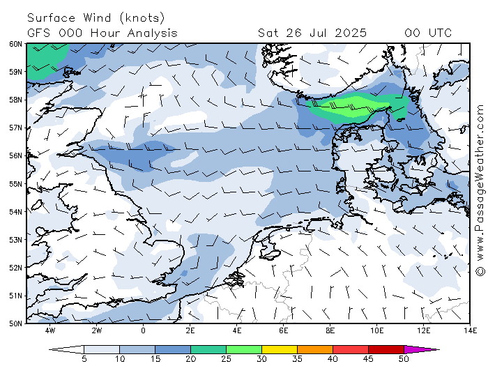 PassageWeather -  Wind, golven en zeewatertemperatuur