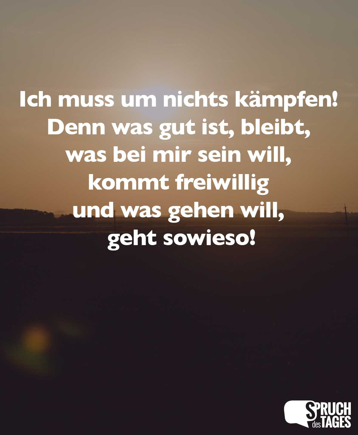 muss um nichts kämpfen Denn was gut ist bleibt was bei mir sein