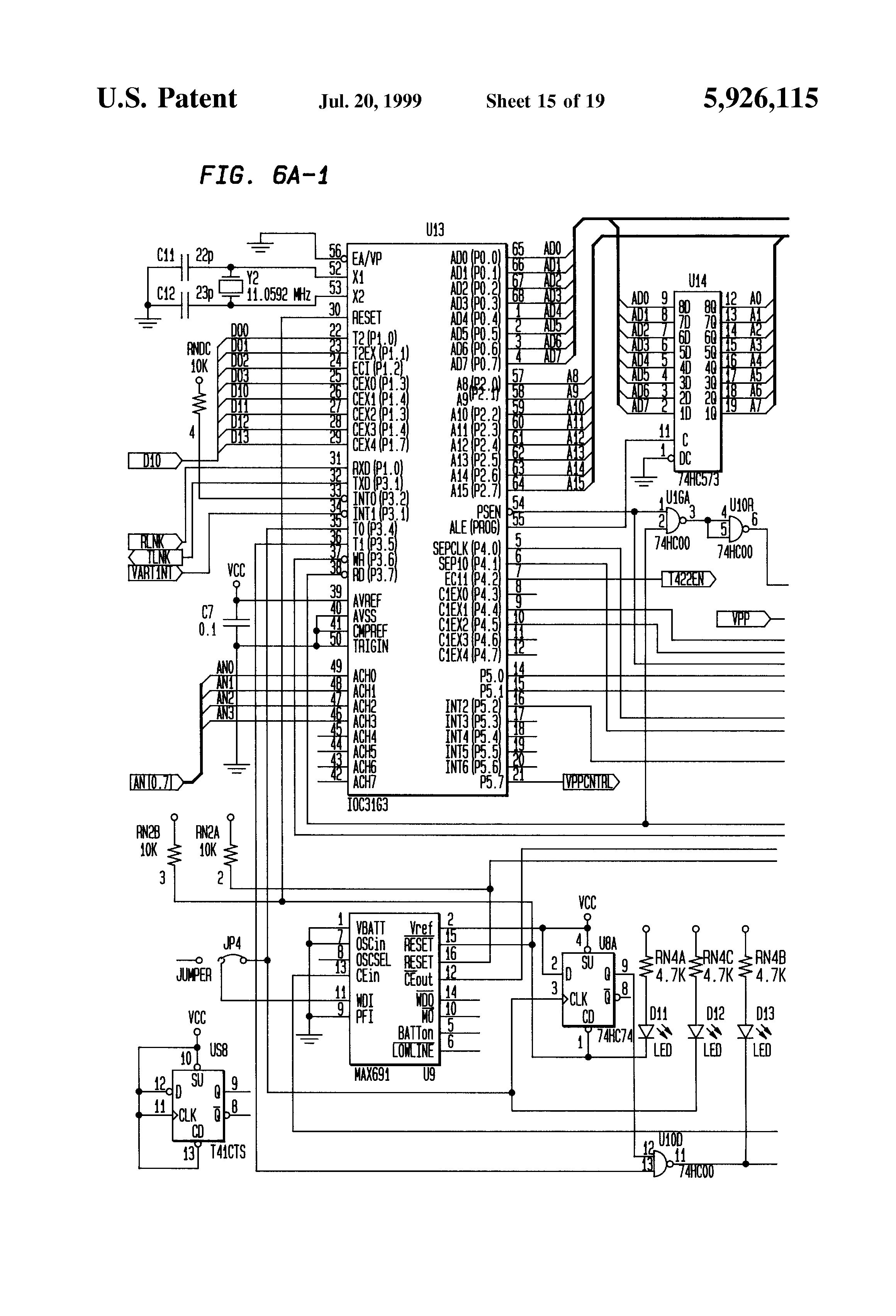 Patent US5926115 - Airfield series circuit communications  