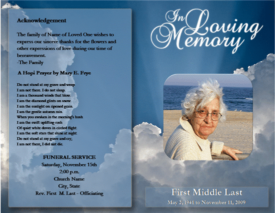 Free Obituary Program Template