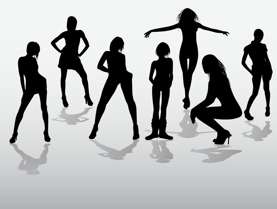 フリーイラスト 7人の女性のシルエットでアハ体験 Gahag 著作権フリー写真 イラスト素材集