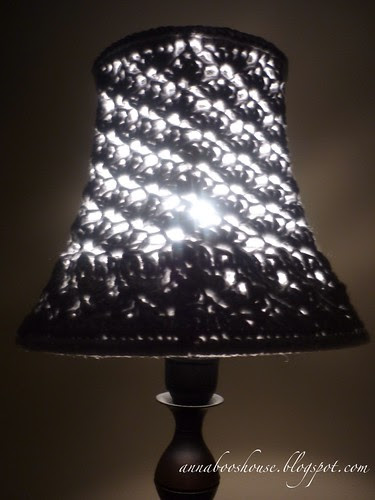 Lampshade crochet makeover