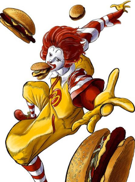 本体 ドナルド マクドナルド スタンド ハンバーガーショップ バスケットボールへのボケ ボケて Bokete