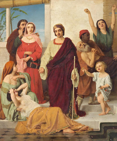 William Charles Thomas Dobson (German, 1817-1898) The prosperous days of Job 44 x 35in (111.7 x 88.9cm)