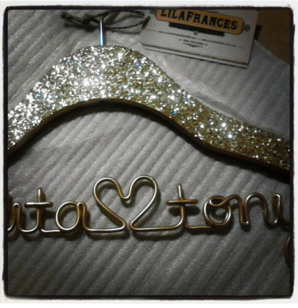 Gatsby Themed Sparkle Wedding Hanger, Personalized, Custom Hanger, Bride Hanger, Name Hanger, Bridal Gift, Glitter Wood