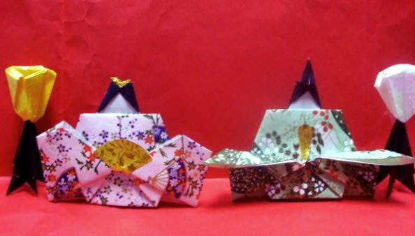 ひな祭りの折り紙 お雛様とぼんぼり 永遠の破片