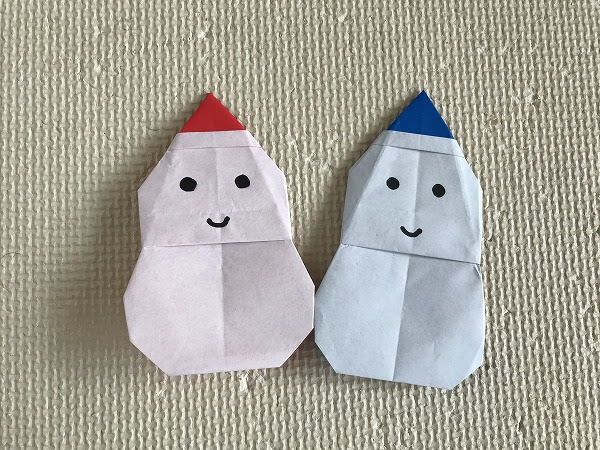 1枚の折り紙で簡単 かわいい雪だるまの作り方 折り方 ガムシャラナ子育て