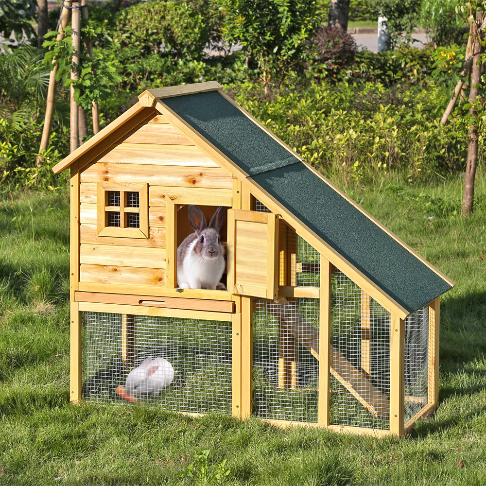 iKayaa 55" Large Outdoor Wooden Chicken Coop Waterproof ...