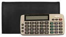 Black Bi-fold Checkbook Cover With Calculator