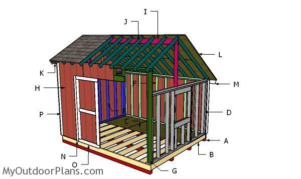 10x12 saltbox shed roof plans myoutdoorplans free