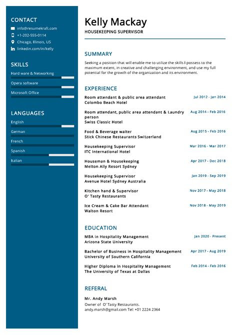 One of the most difficult parts in writing a resume is composing the descriptions of your jobs, volunteer work, projects, . Housekeeping Supervisor Resume Sample - ResumeKraft